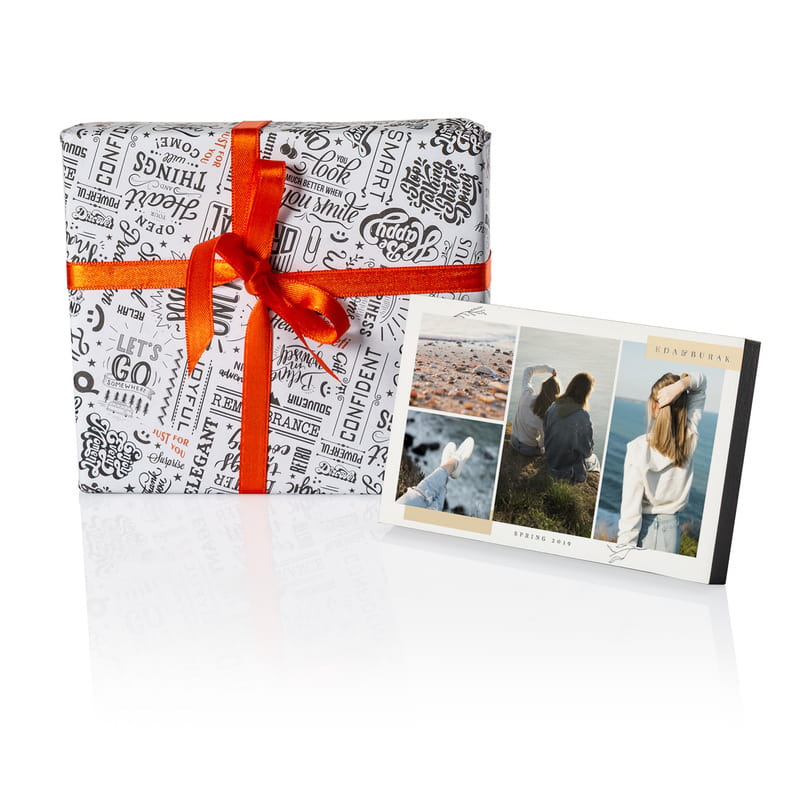 Kişiye Özel 4 Fotoğraf Kolajlı Minimal Ahşap Çerçeve