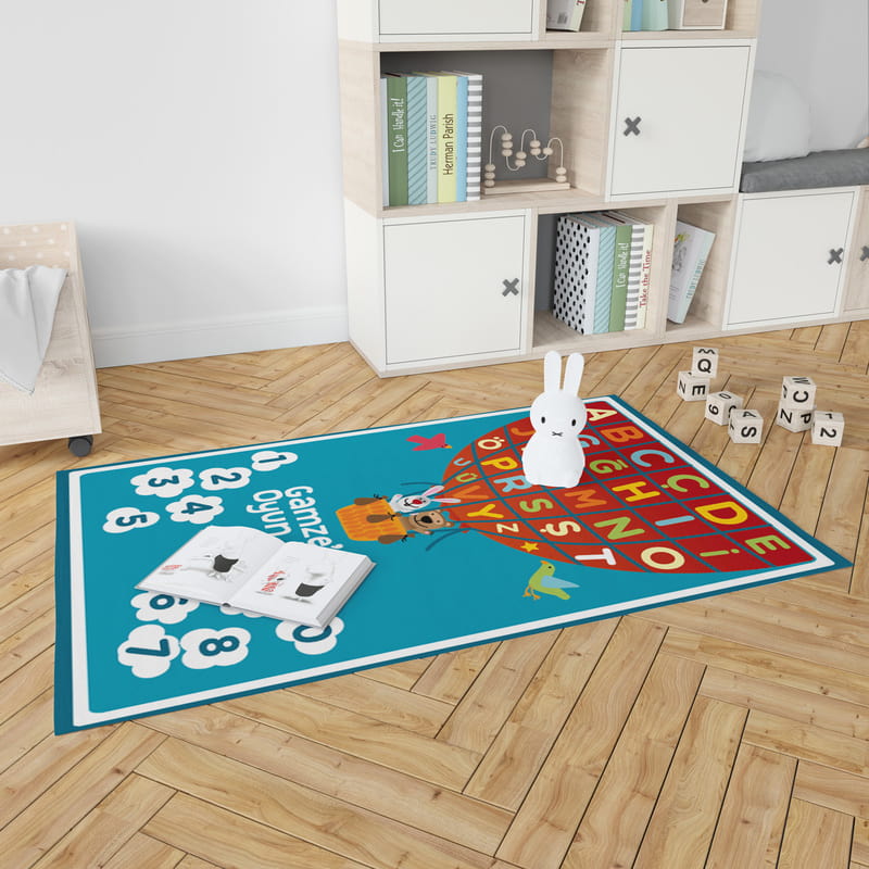 Kişiye Özel Alfabe Tasarımlı Bebek Oyun Matı - Bebek Oyun Halısı