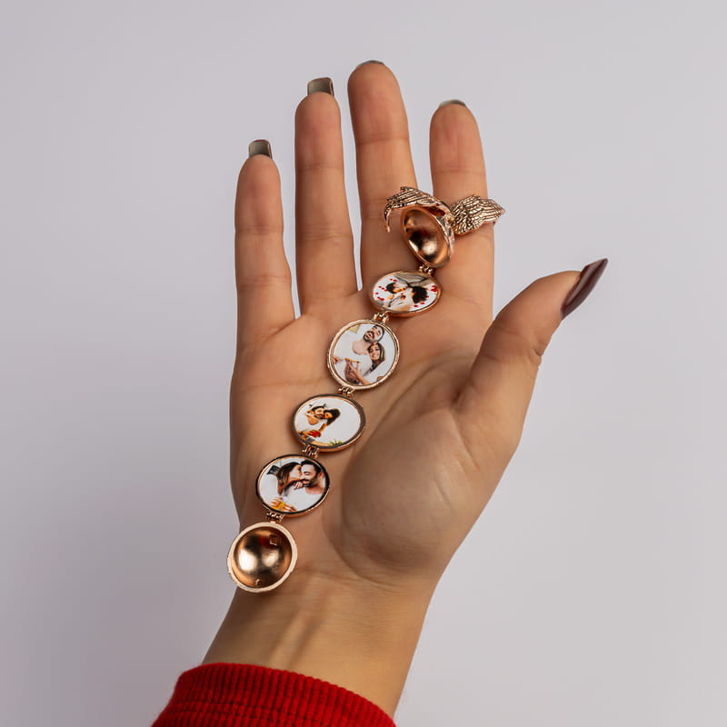 Kişiye Özel Fotoğraf Baskılı Melek Kanatlı Küre Kolye