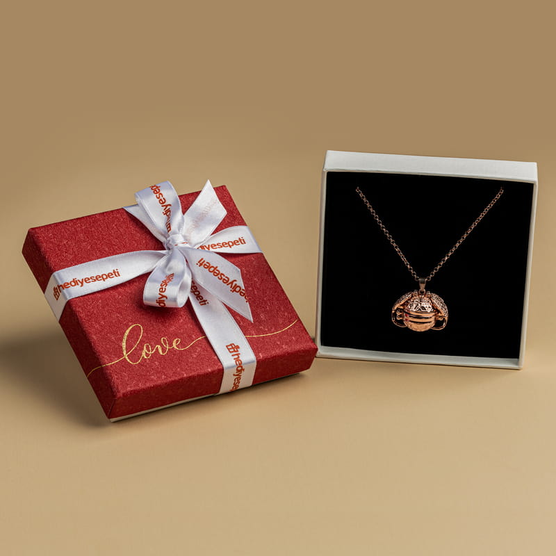 Kişiye Özel Fotoğraf Baskılı Melek Kanatlı Küre Kolye