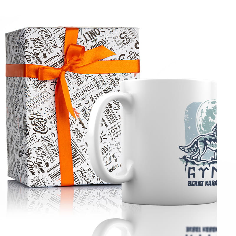 Kişiye Özel İsim Yazılı Göktürk Tasarımlı Porselen Kupa