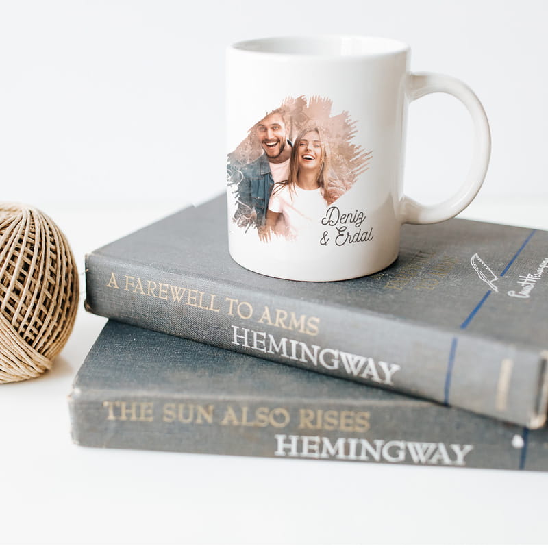Kişiye Özel Kalp Efektli Fotoğraf Baskılı Kupa