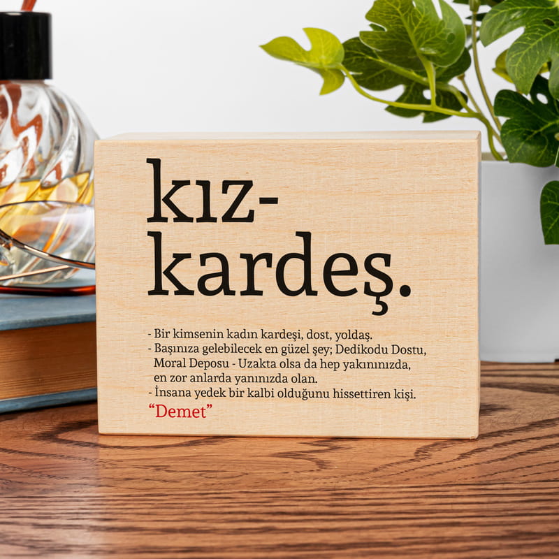 Kız Kardeş Anlamlı Kişiye Özel Ahşap Müzik Kutusu