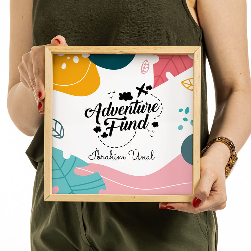 Macera Fonu Tasarımlı İsme Özel Ahşap Kumbara