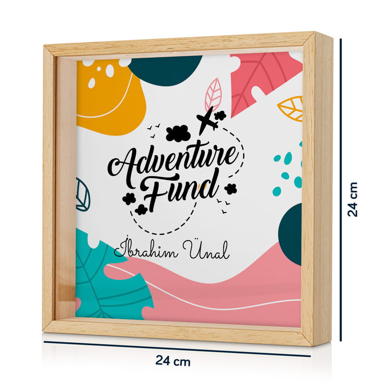 Macera Fonu Tasarımlı İsme Özel Ahşap Kumbara