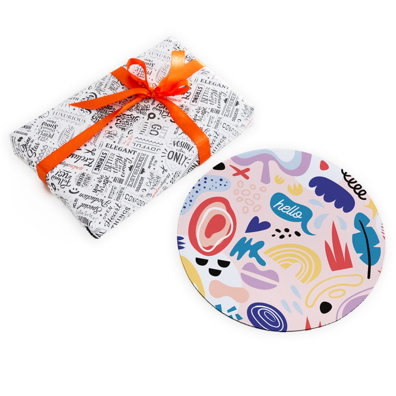 Minimal Renkli Tasarımlı Yuvarlak Mouse Pad