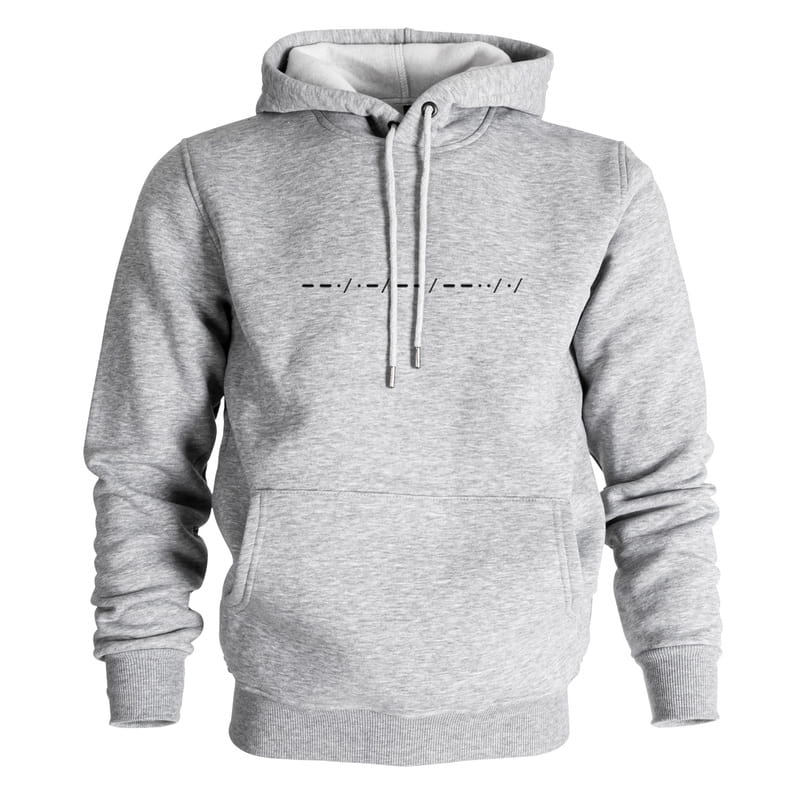 Mors Alfabesi Tasarımlı İsim Baskılı Kapşonlu Sweatshirt