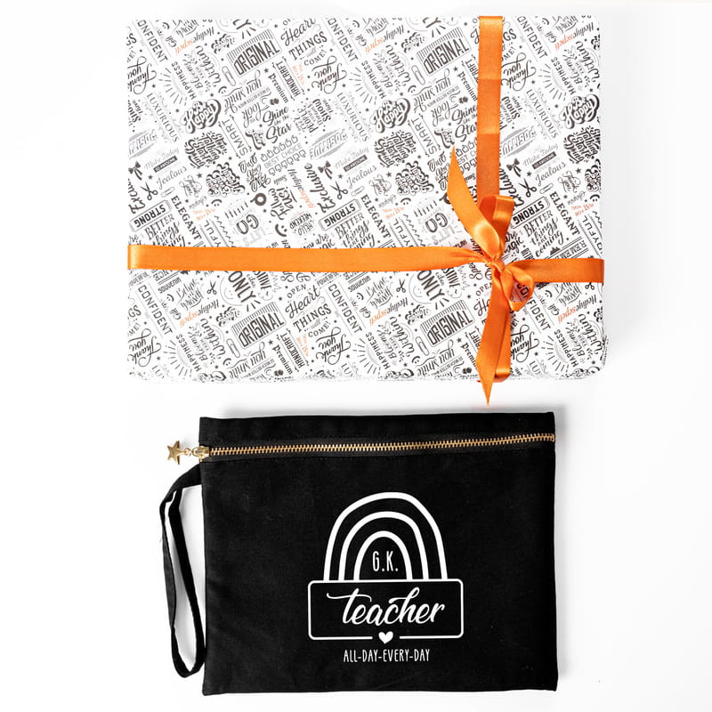Öğretmenler Günü Hediyesi Kişiye Özel Kanvas Makyaj Çantası