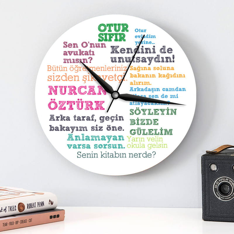 Öğretmenler Günü Hediyesi Klasik Öğretmen Sözleri Duvar Saati