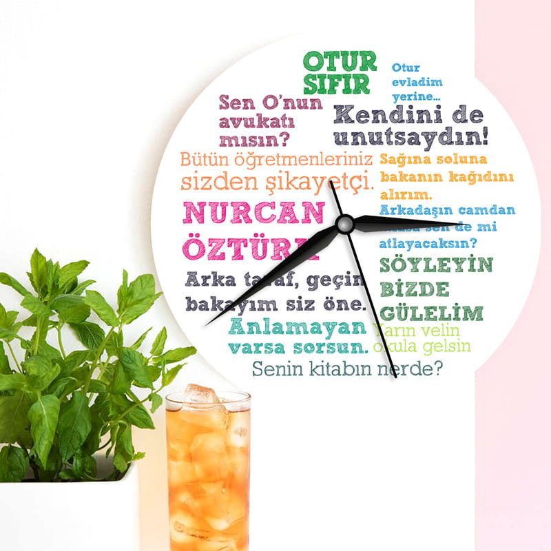 Öğretmenler Günü Hediyesi Klasik Öğretmen Sözleri Duvar Saati