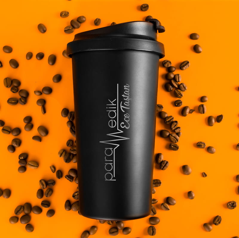 Paramedik Tasarımlı İsme Özel Siyah Çelik Termos