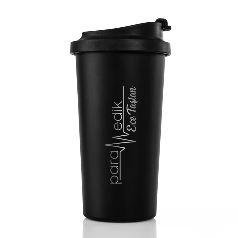 Paramedik Tasarımlı İsme Özel Siyah Çelik Termos