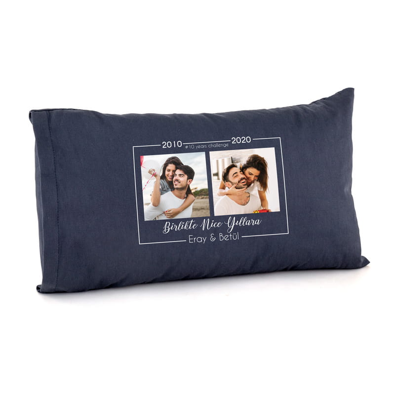 Sevgiliye Hediye 10 Years Challenge Fotoğraf Baskılı Yastık