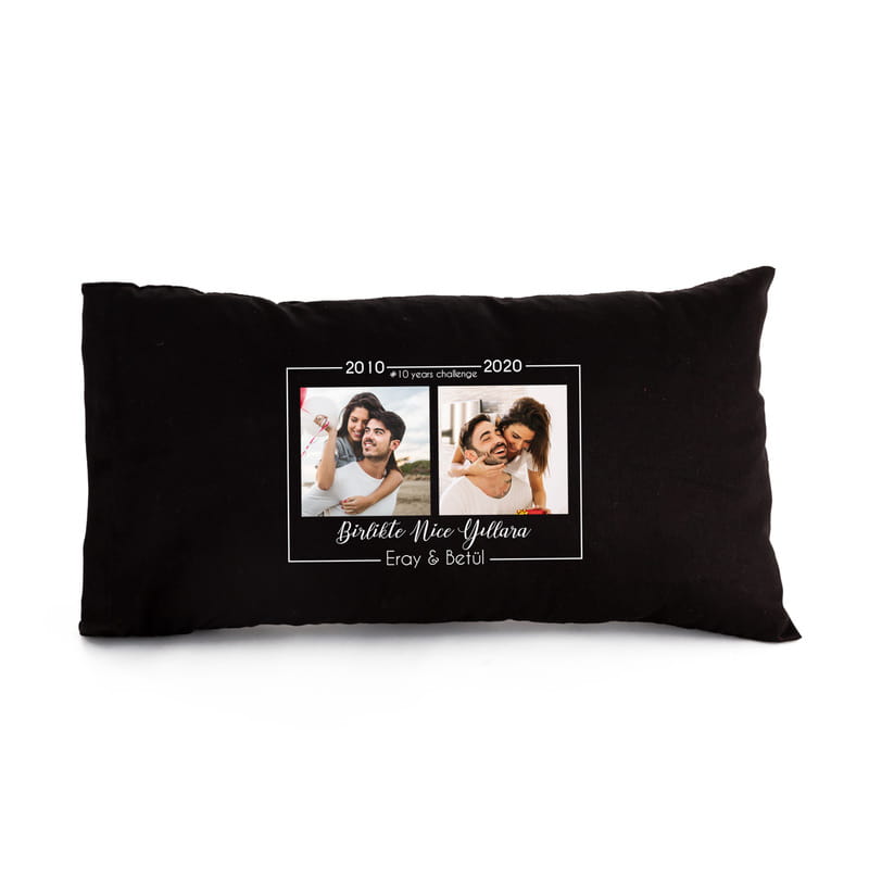 Sevgiliye Hediye 10 Years Challenge Fotoğraf Baskılı Yastık