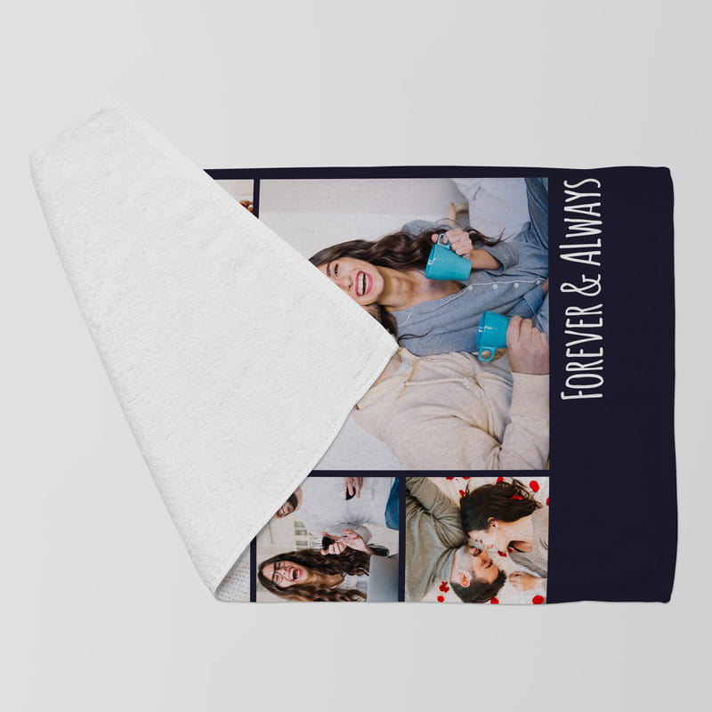 Sevgiliye Hediye Fotoğraf Kolajlı Plaj Havlusu