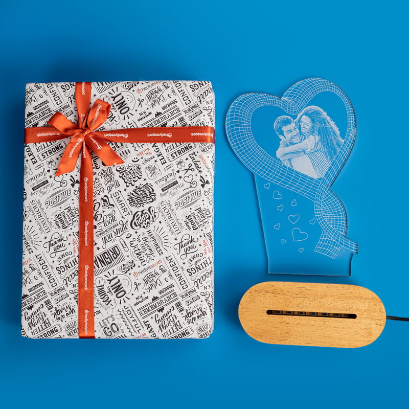 Sevgiliye Hediye Kalp Fotoğraflı 3 Boyutlu Led Lamba