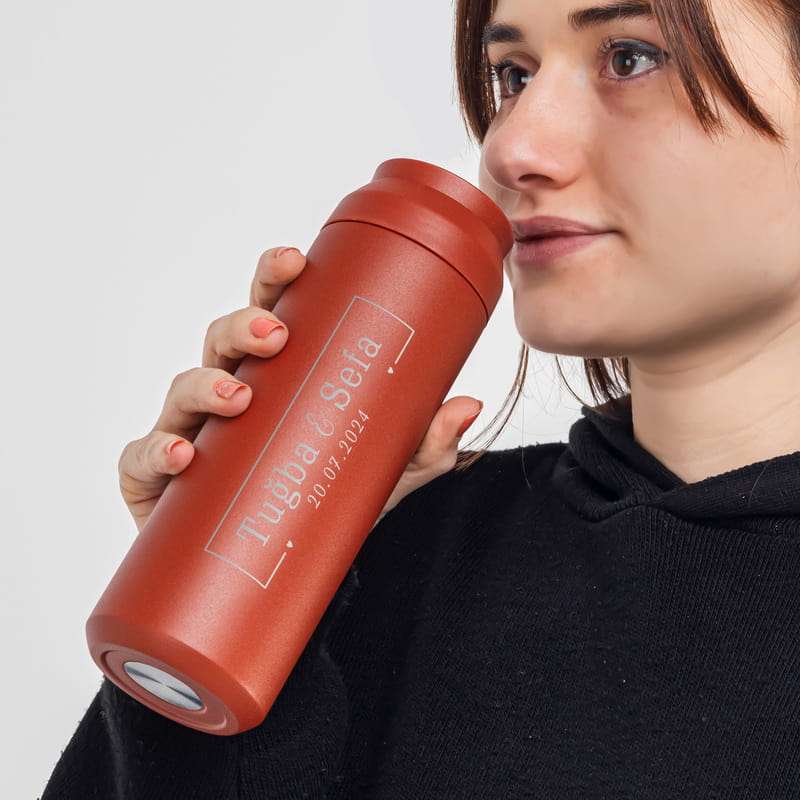 Sevgiliye Hediye Kişiye Özel Çelik Termos - 500 ml Mug Termos