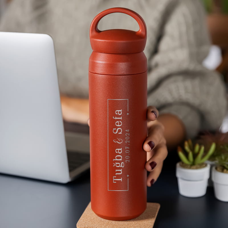 Sevgiliye Hediye Kişiye Özel Çelik Termos - 500 ml Mug Termos