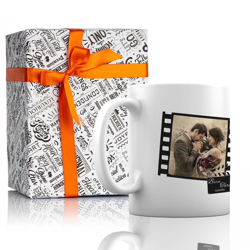 Sevgiliye Hediye Vintage Sinema Tasarımlı Porselen Kupa