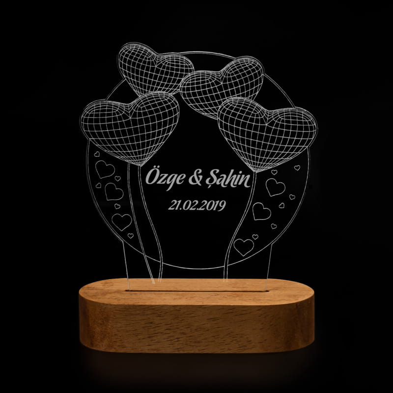 Sevgiliye Yıl Dönümü Hediyesi Dekoratif Led Lamba
