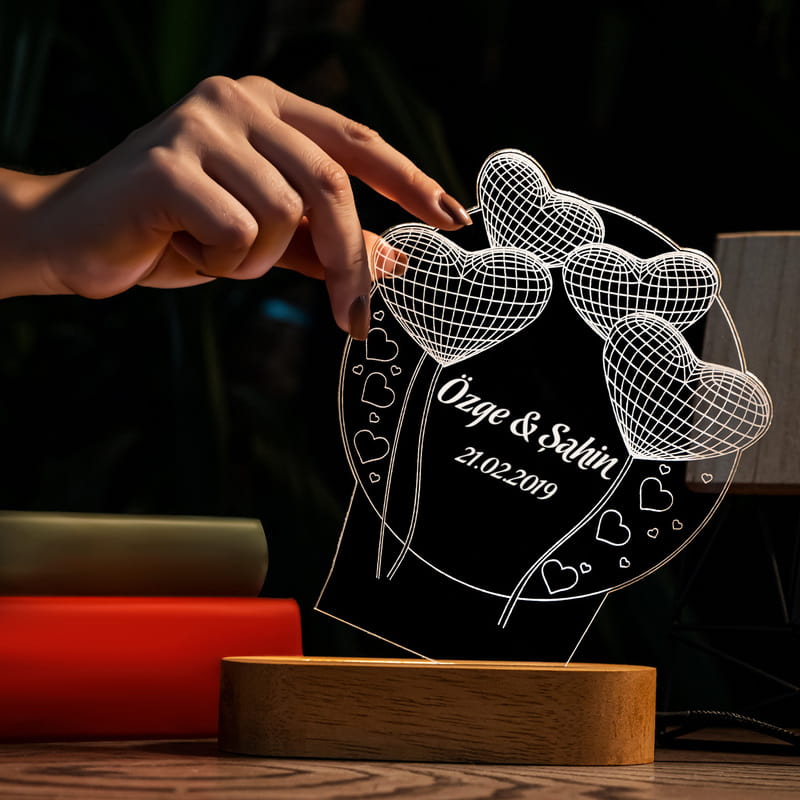 Sevgiliye Yıl Dönümü Hediyesi Dekoratif Led Lamba