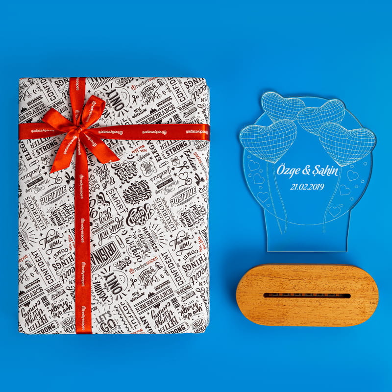 Sevgiliye Yıl Dönümü Hediyesi Dekoratif Led Lamba