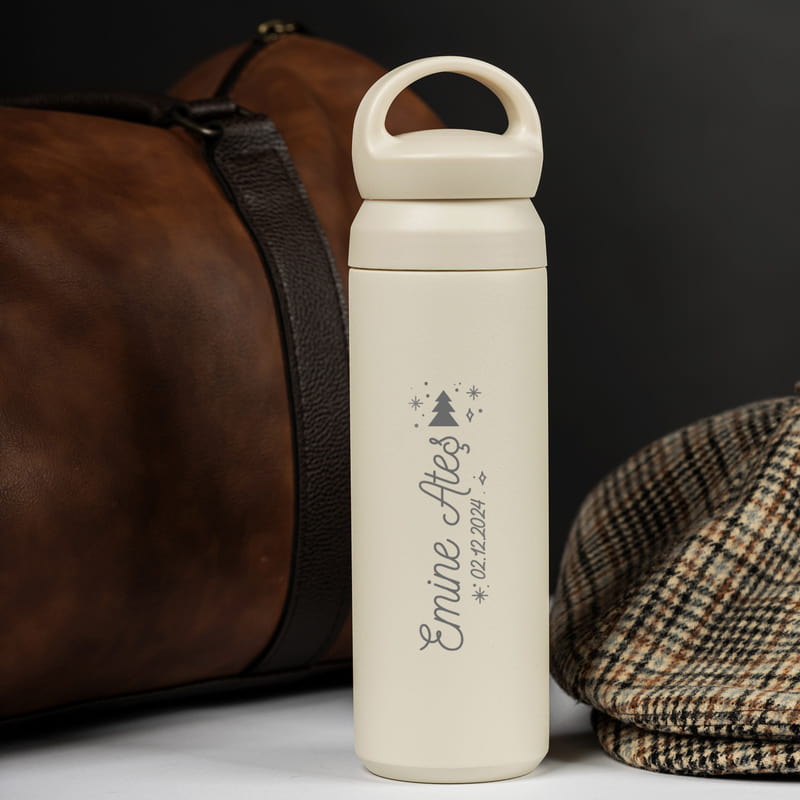 Yılbaşı Hediyesi Kişiye Özel Çelik Termos - 500 ml Termos Mug