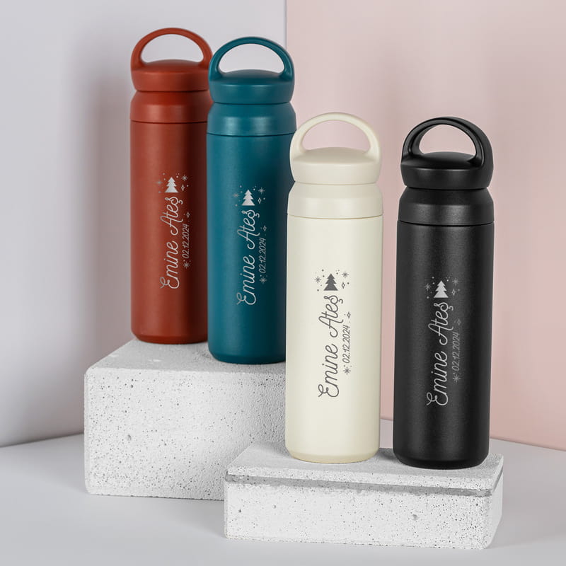 Yılbaşı Hediyesi Kişiye Özel Çelik Termos - 500 ml Termos Mug