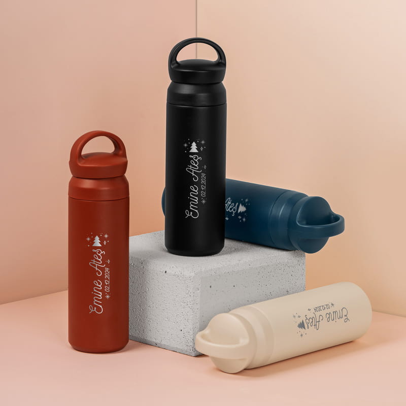 Yılbaşı Hediyesi Kişiye Özel Çelik Termos - 500 ml Termos Mug
