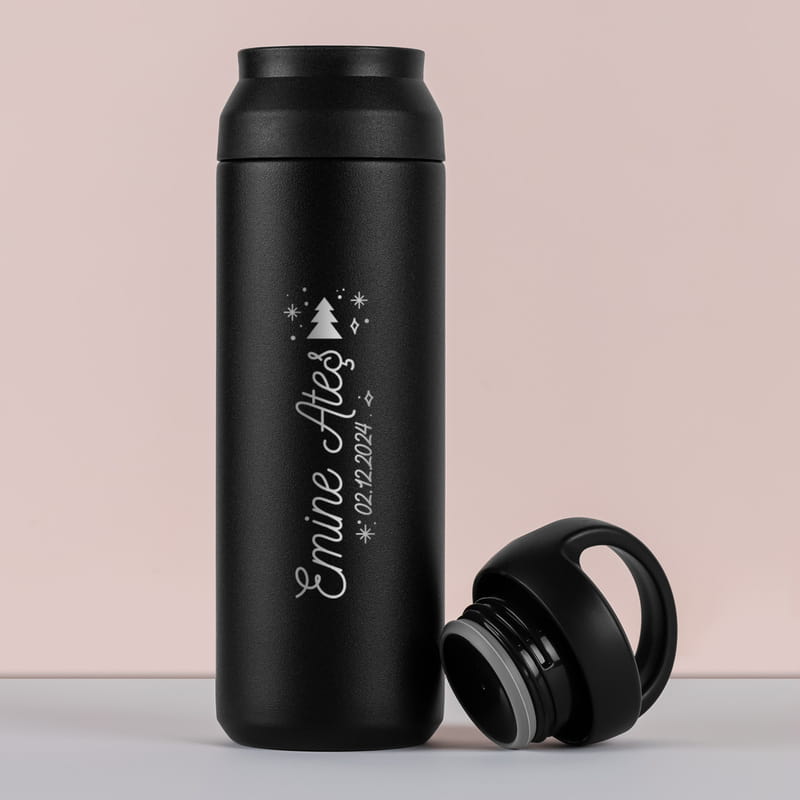 Yılbaşı Hediyesi Kişiye Özel Çelik Termos - 500 ml Termos Mug