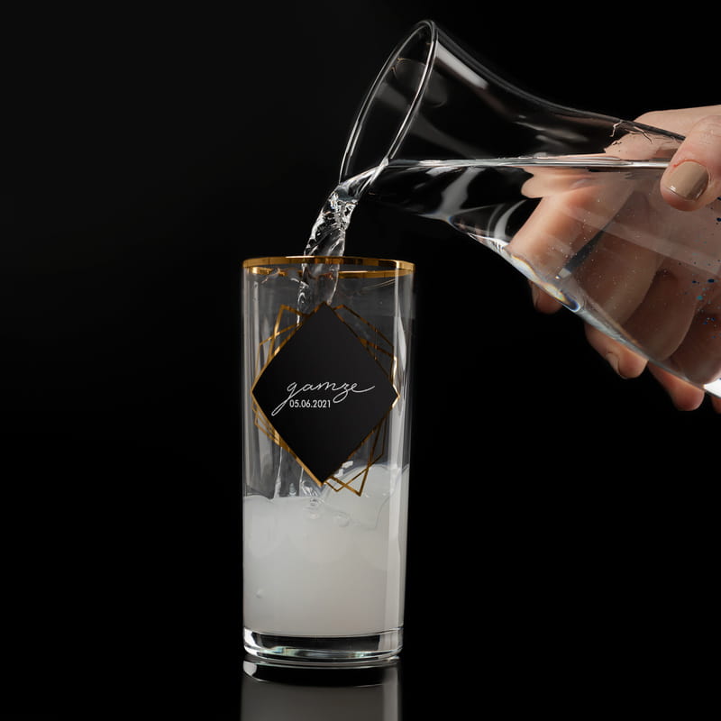 Yıldönümü Hediyesi Altın Varaklı Rakı Karaf Seti