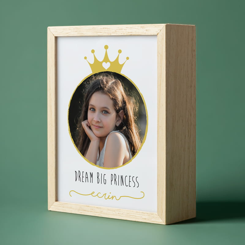 10 Yaş Doğum Günü Hediyesi Prenses Tasarımlı Ahşap Dekoratif Lamba