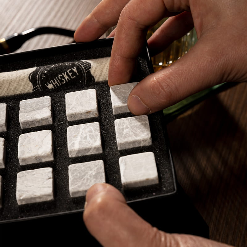 Açık Gri Viski Soğutma Taşı - Viski Soğutucu Taş
