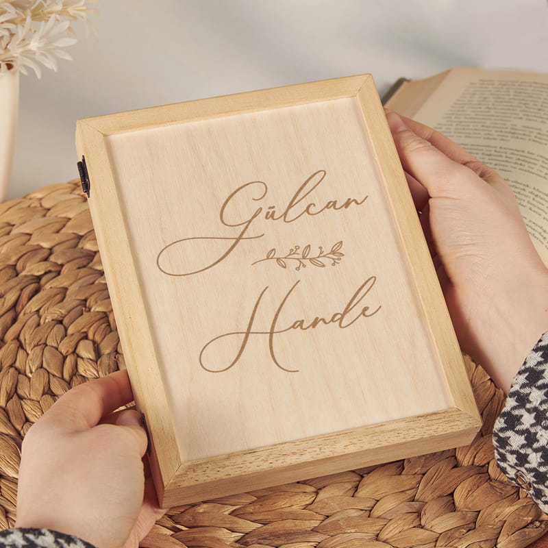 Canım Anneme Ahşap Çerçeve - Fotoğraflı Ahşap Hediye Kutusu