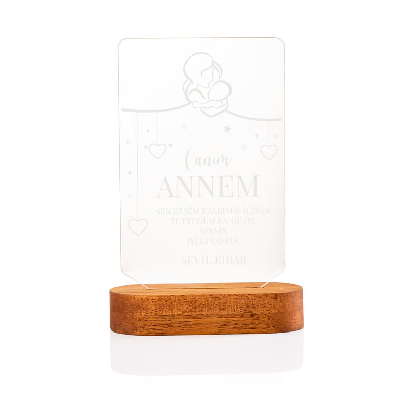Anneler Günü Hediyesi Canım Annem Tasarımlı Dekoratif Led Lamba