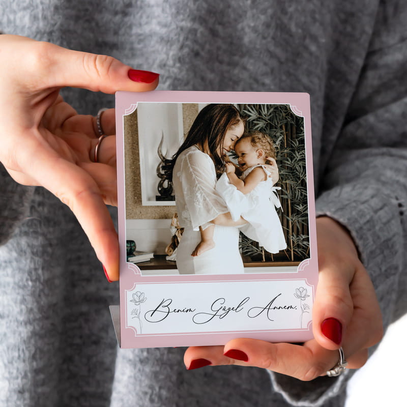 Anneler Günü Hediyesi İsim ve Fotoğraf Baskılı Metal Foto