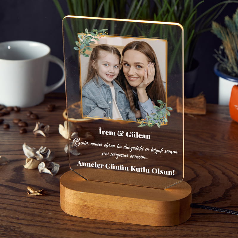 Anneye Hediye Kişiye Özel Dekoratif Led Lamba
