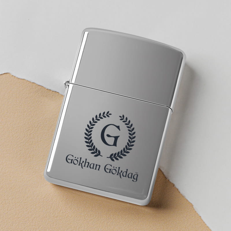 Arma Tasarımlı İsme Özel Benzinli Metal Çakmak Seti