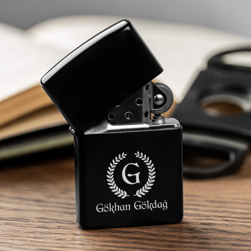 Arma Tasarımlı İsme Özel Benzinli Metal Çakmak Seti