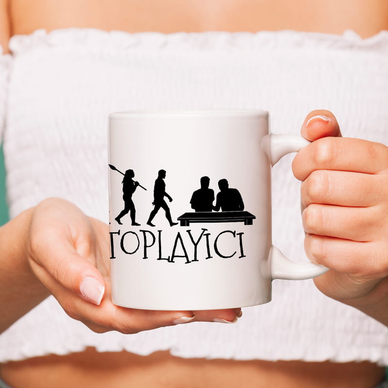 Çimen TalkShow Avcı Toplayıcı Tasarımlı Porselen Kupa