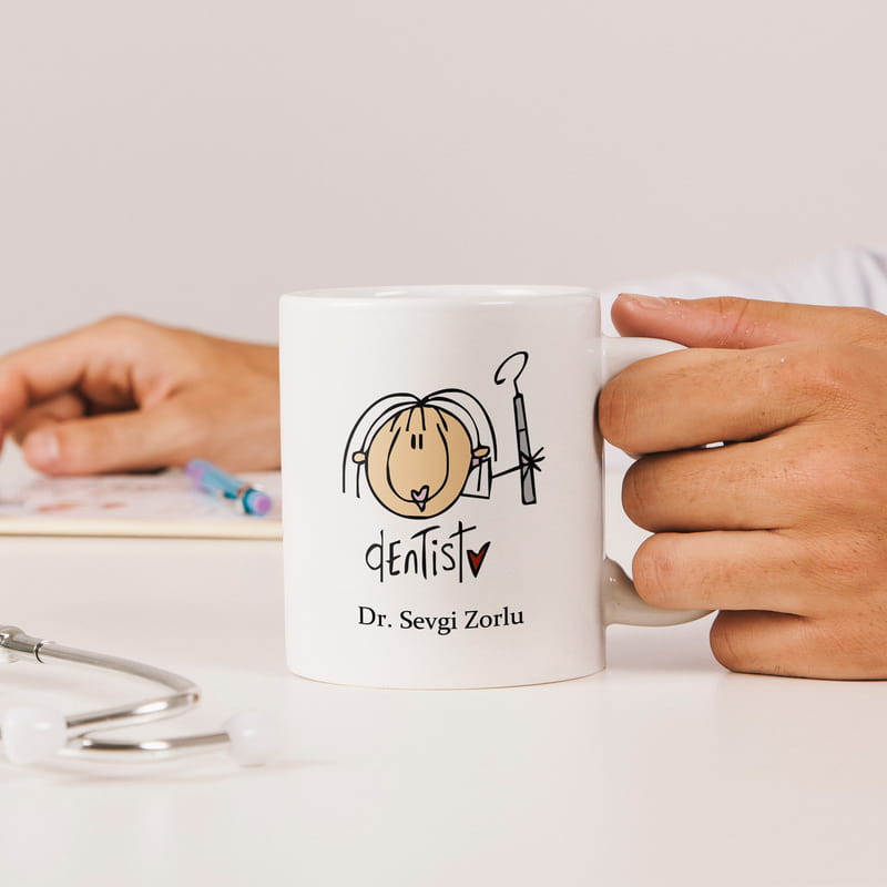 Diş Hekimi Karikatürlü Diş Hekimi Kupası
