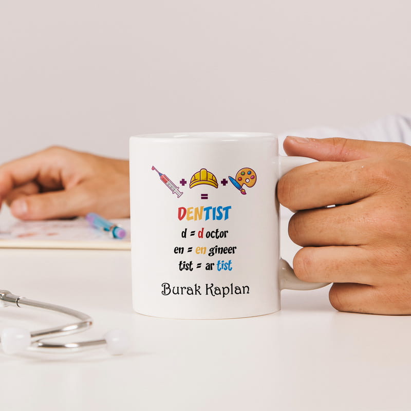 Diş Hekimine Hediye Doctor Engineer Artist Kupa Bardak