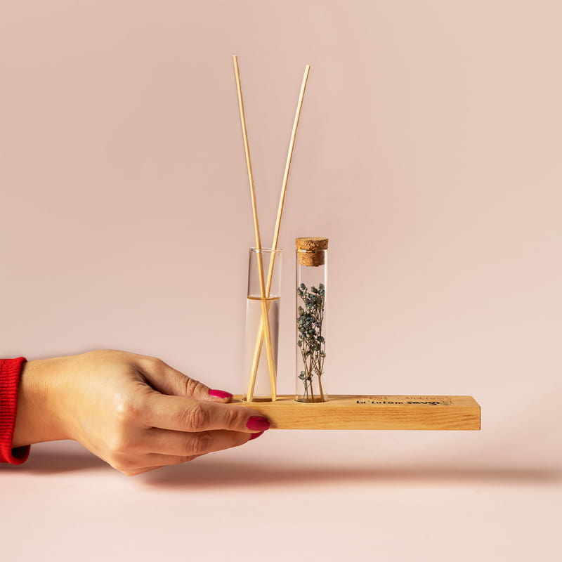 Eğlenceli Motto Tasarımlı Dekoratif Set - Bambu Oda Kokusu Şişesi