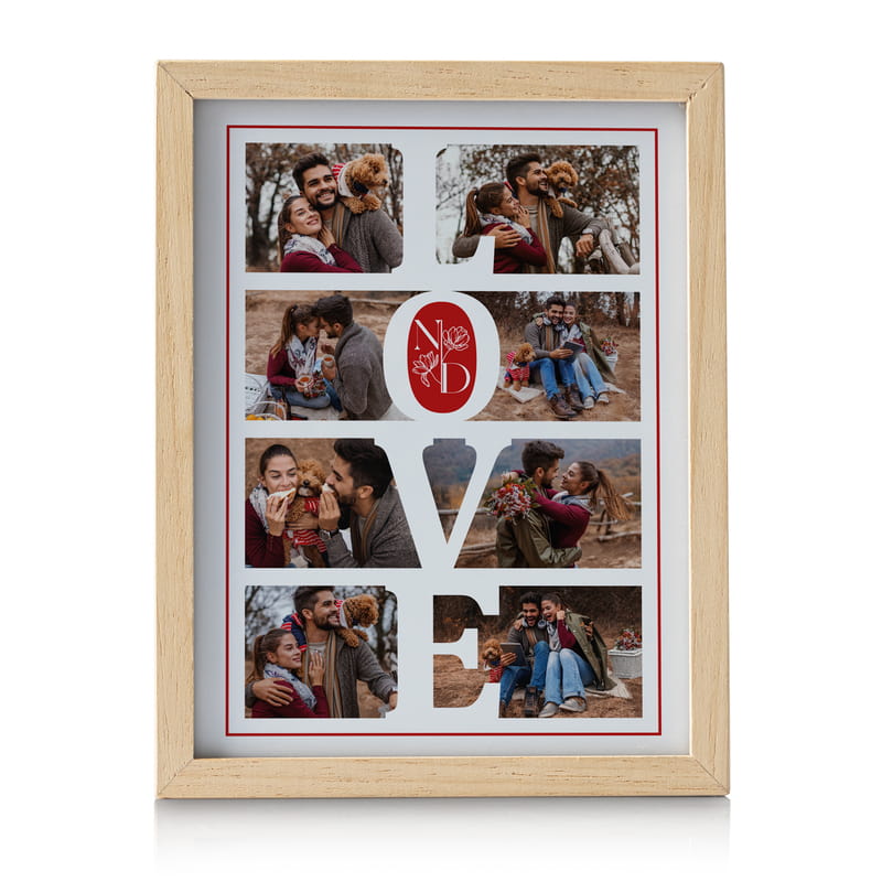 Fotoğraf Baskılı Love Tasarım Ahşap Dekoratif Led Lamba