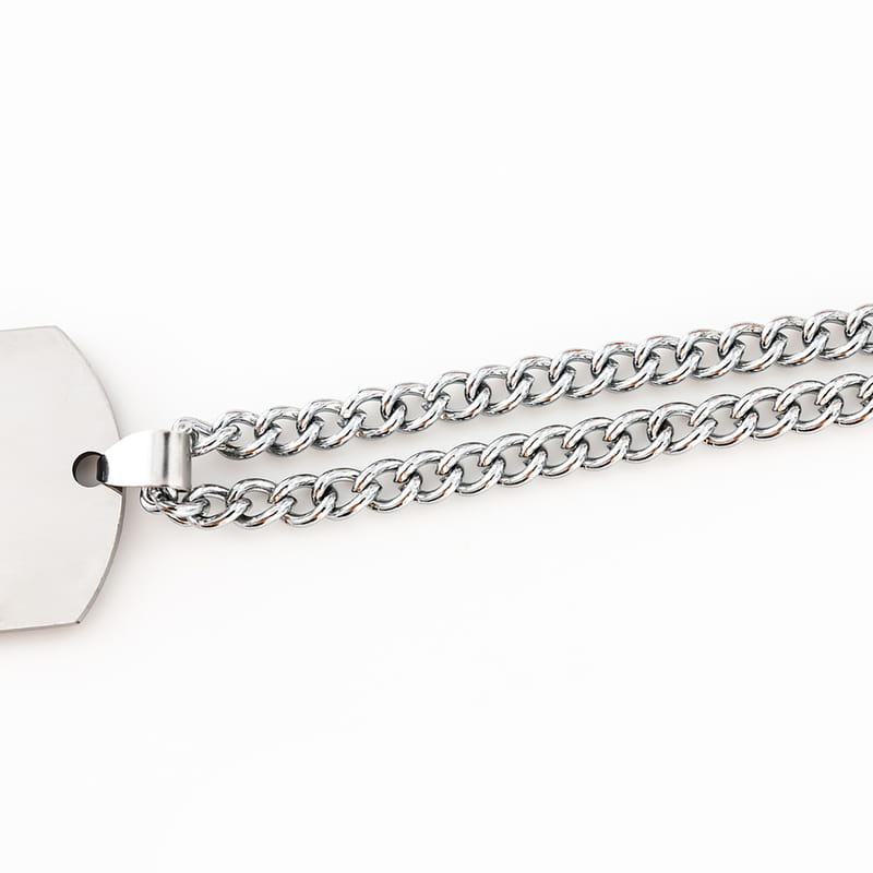 Geometrik Tasarımlı Kişiye Özel Künye - İsimli Erkek Kolye