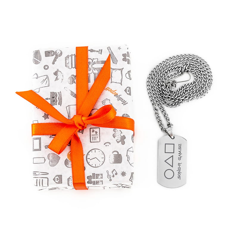 Geometrik Tasarımlı Kişiye Özel Künye - İsimli Erkek Kolye