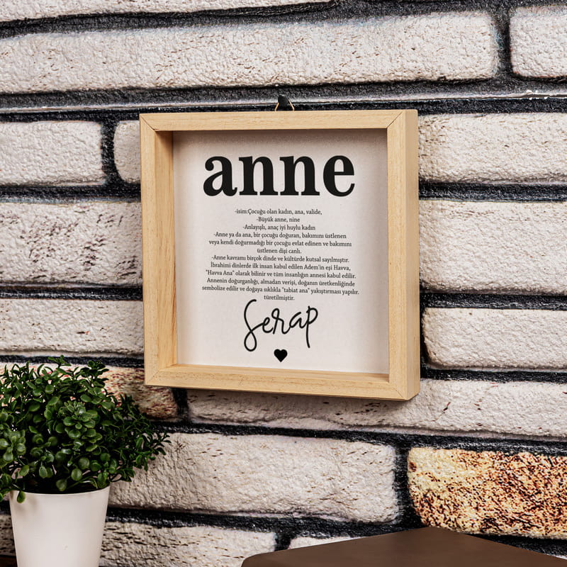 İsme Özel Baba-Anne-Evlat Tasarımlı 3'lü Konsept Mini Tablo Seti