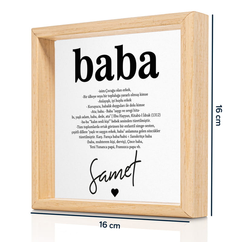 İsme Özel Baba-Anne-Evlat Tasarımlı 3'lü Konsept Mini Tablo Seti