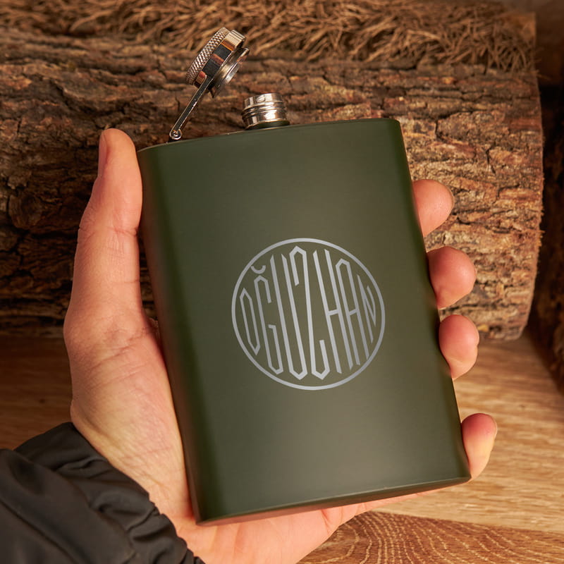 İsme Özel Monogram Tasarımlı Çelik Matara