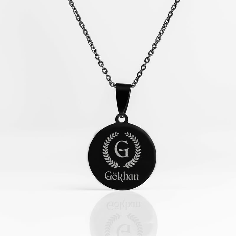 İsme Özel Siyah Kolye - Unisex İsimli Kolye